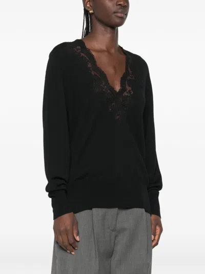 Ermanno Black Acrylic Wool Polyester Sweater In Black