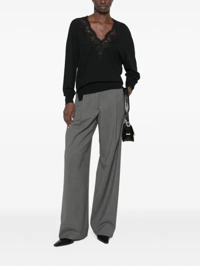 Ermanno Black Acrylic Wool Polyester Sweater In Black