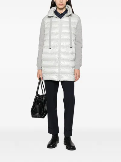 Herno Grey Polyamide Long Parka In White