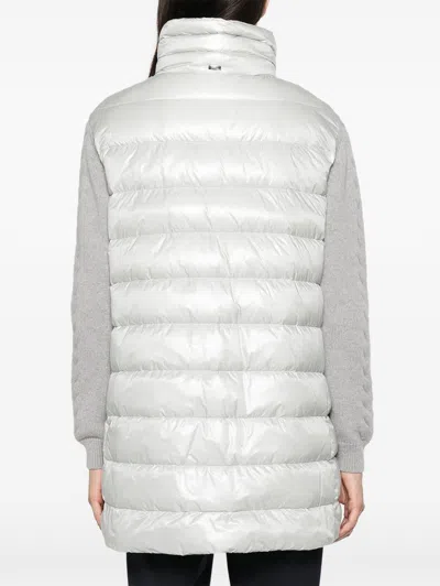 Herno Grey Polyamide Long Parka In White