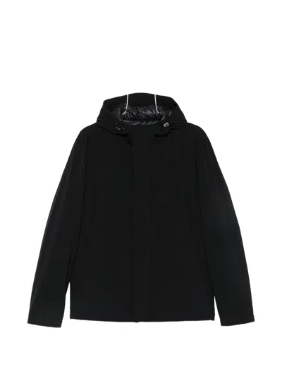 Herno Black Polyester Elastane Bomber Jacket In Black
