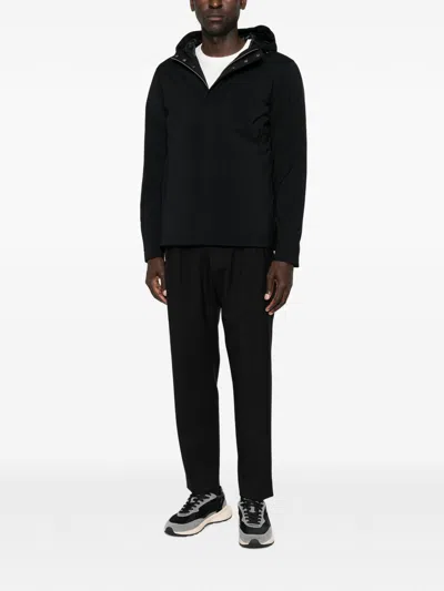 Herno Black Polyester Elastane Bomber Jacket In Black