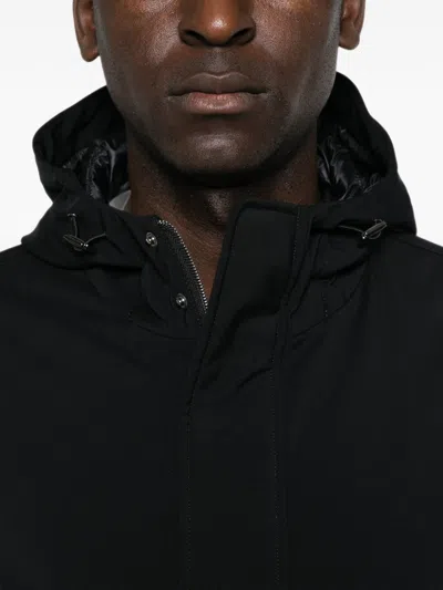 Herno Black Polyester Elastane Bomber Jacket In Black