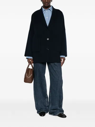 Ermanno Blue Wool Polyester Jacket In Blue