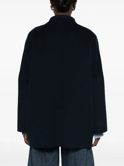 Ermanno Blue Wool Polyester Jacket In Blue