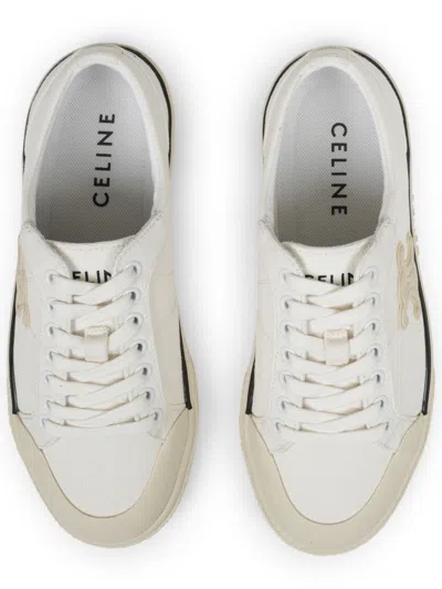 Celine Triomphe Low Top Sneaker In White