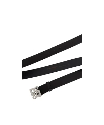 Dsquared2 D2 Upside Down Belt In Black