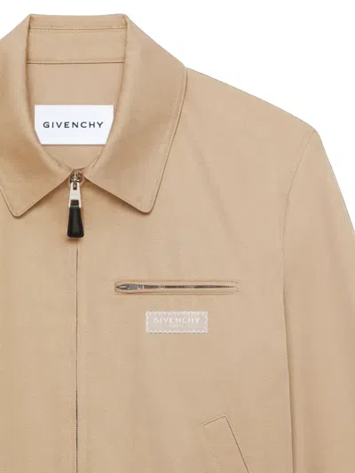 Givenchy Harrington Logo-patch Jacket In Gold