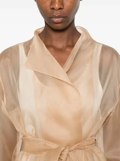 Antonelli Gustav Sheer Belted Jacket In Orange