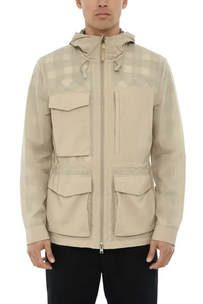 Woolrich Hooded Drawstring Utility Jacket In Gold