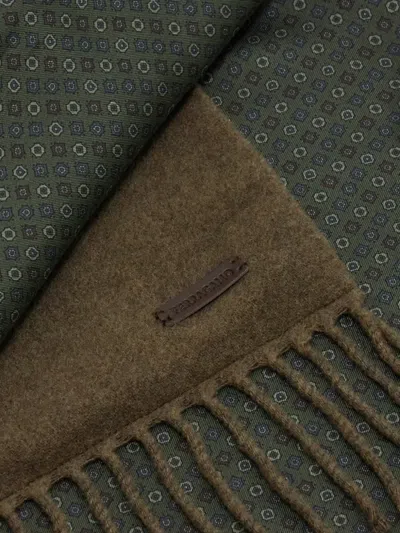 Ferragamo Double-face Patterned Scarf In Gray