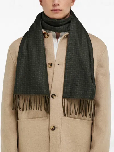 Ferragamo Double-face Patterned Scarf In Gray