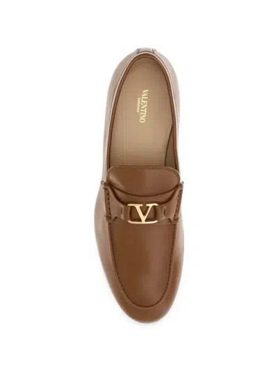 Valentino Garavani Vlogo Signature Penny Loafers In Smooth Calfskin Leather In Multi