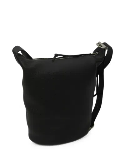 Loewe Medium Loop Bucket Hammered Leather Bag In Black