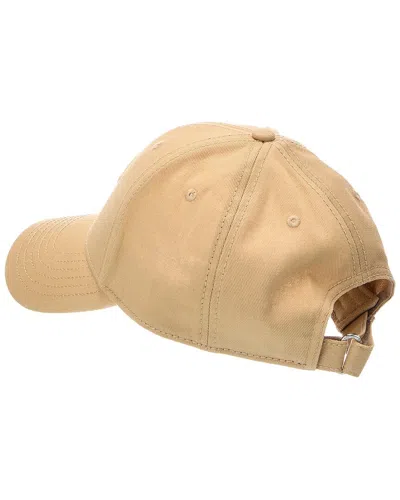 Moncler Logo Patch Cotton Gabardine Baseball Cap In Brown