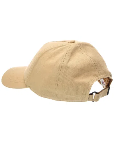 Moncler Logo Cotton Baseball Cap In Brown