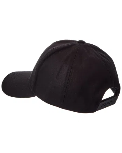 Moncler Cotton Gabardine Curved Brim Baseball Cap In Black