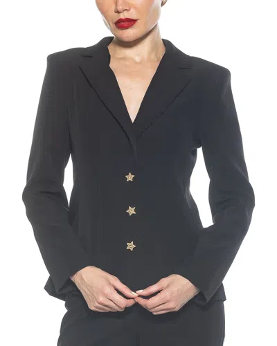 Alexia Admor Gwen Jacket Star Button Blazer In Black