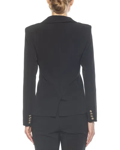 Alexia Admor Gwen Jacket Star Button Blazer In Black