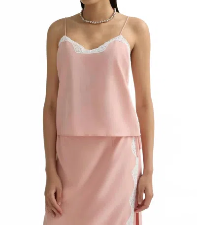 Posse Tabitha Lace-trimmed Top In Pink