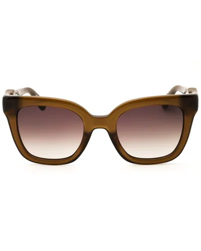 Longchamp Ladies Brown Rectangular Sunglasses Lo793s In Brown