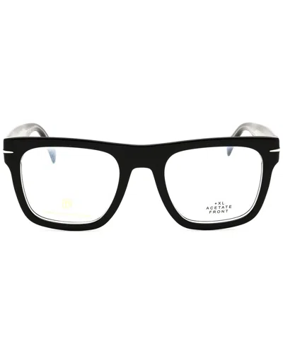 David Beckham Men's Black Rectangular Eyeglass Frames Db7020flat In Black