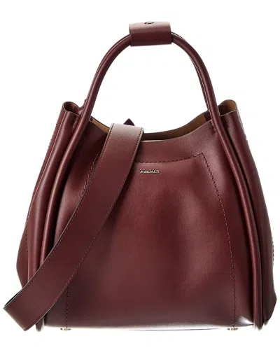 Max Mara Leather Shoulder Bag In Red