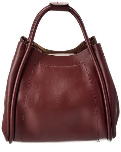 Max Mara Leather Shoulder Bag In Red