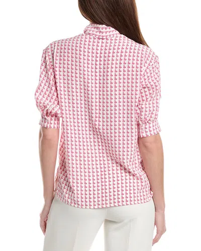 Akris Silk Printed Top In Pink