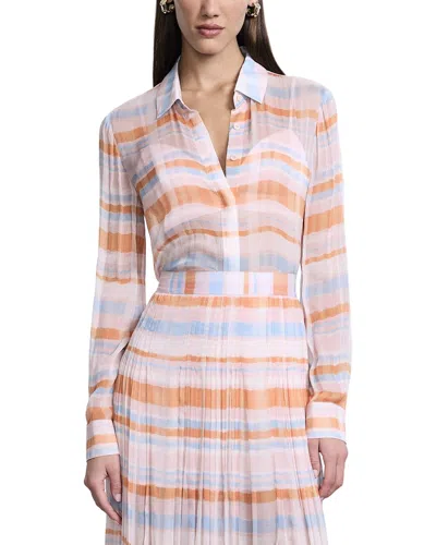 Bcbgmaxazria Chiffon Plaid Blouse