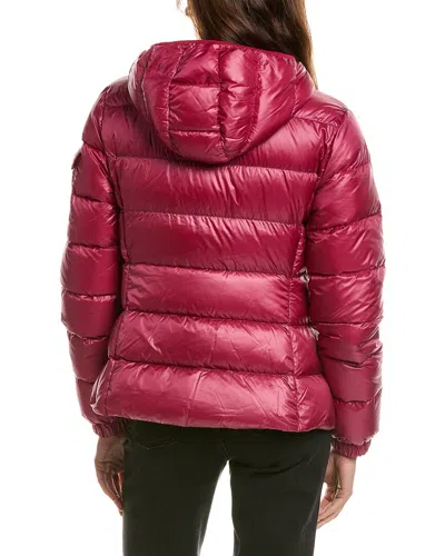 Moncler Womens Raspberry Glesse Hooded Short Down Jacket In Pink
