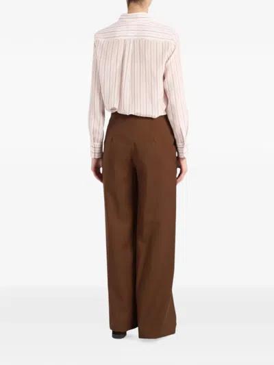 Max Mara Drawstring Wide-leg Trousers In Black