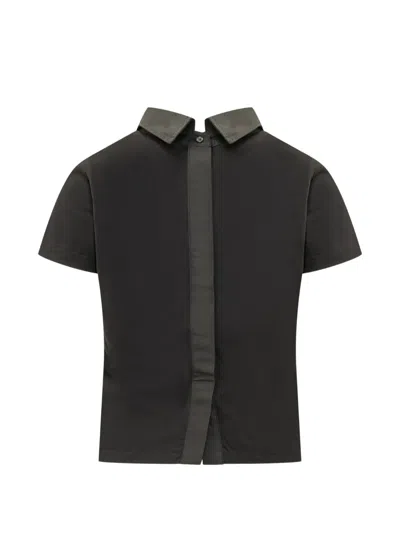 Givenchy High-collar Back-button T-shirt In Black