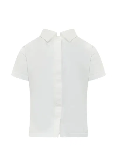 Givenchy High-neck Back-button T-shirt In White