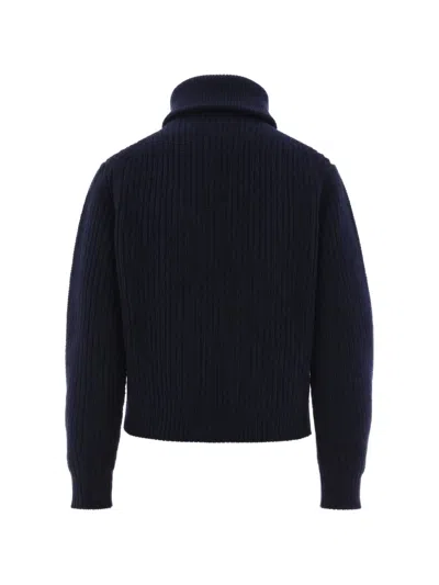 Max Mara Ribbed-knit Half-zip Sweater In Multi