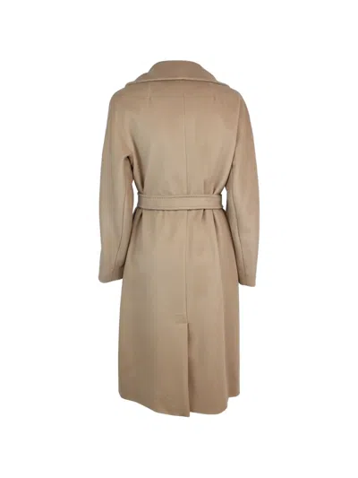 Max Mara Belted Double-breasted Coat In Neutral