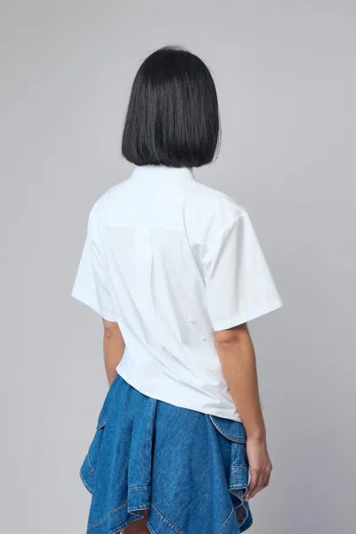 Loewe Short Sleeve Draped Shirt In White