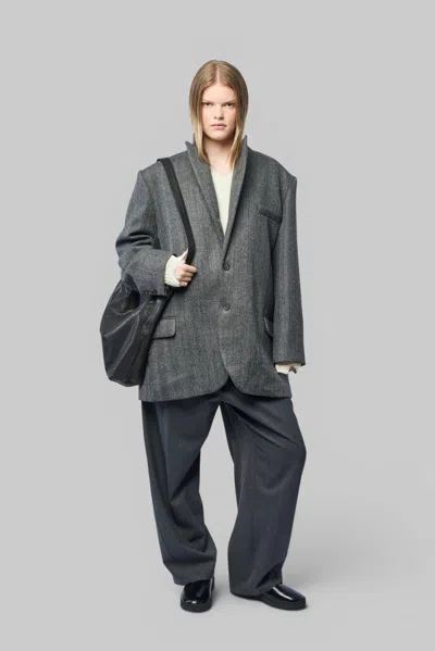 Frenken Blazer Coat In Grey