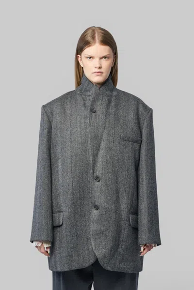 Frenken Blazer Coat In Grey