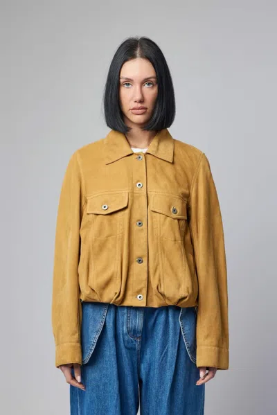 Loewe Suede Leather Jacket In Brown