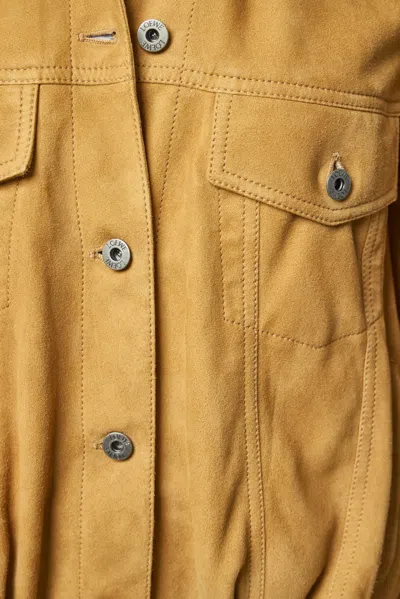 Loewe Suede Leather Jacket In Brown