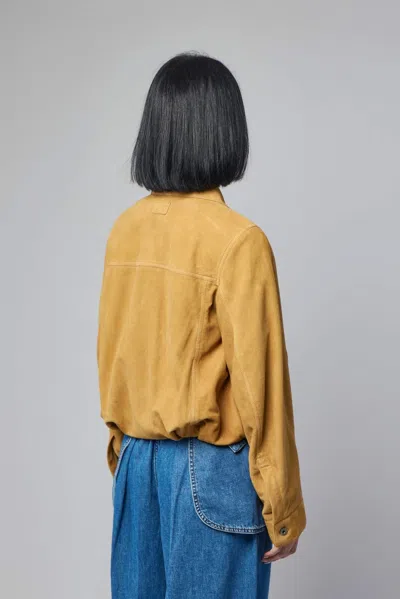 Loewe Suede Leather Jacket In Brown