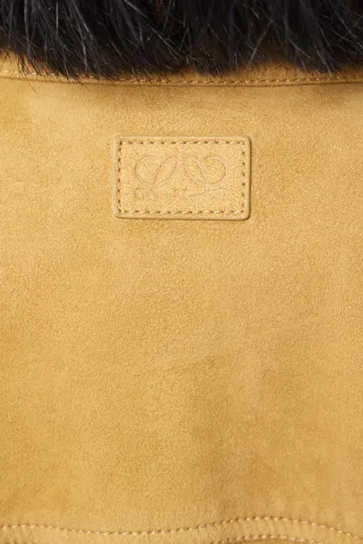Loewe Suede Leather Jacket In Brown