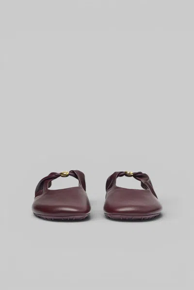 Loewe Pebble Soft Mule In Red