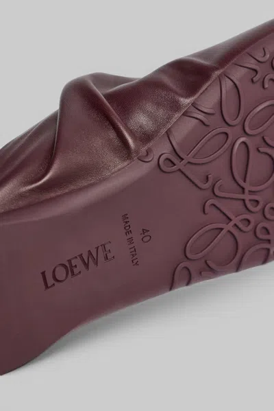 Loewe Pebble Soft Mule In Red