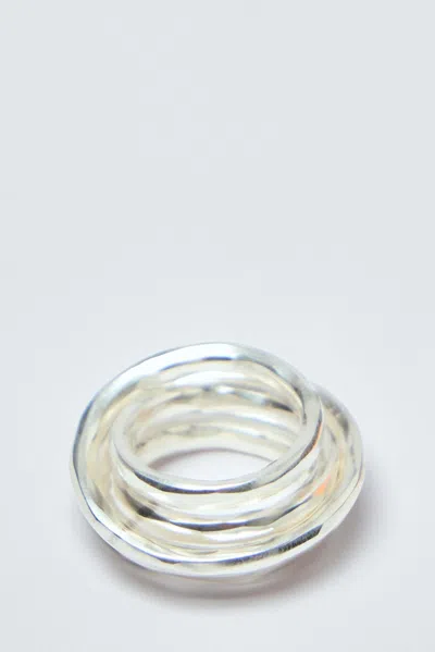 Werkstatt:münchen Hammered Wound Ring In Metallic