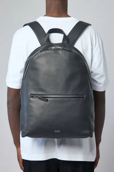 Tom Ford Leather Backpack In Black