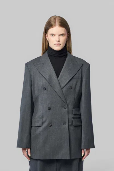 Frenken Select Double Breasted Blazer In Grey