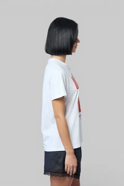 Ganni Basic Cotton Jersey Cherry With Caviar In White
