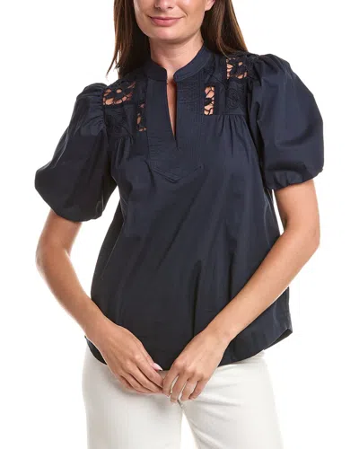 T Tahari A-line Blouse In Blue